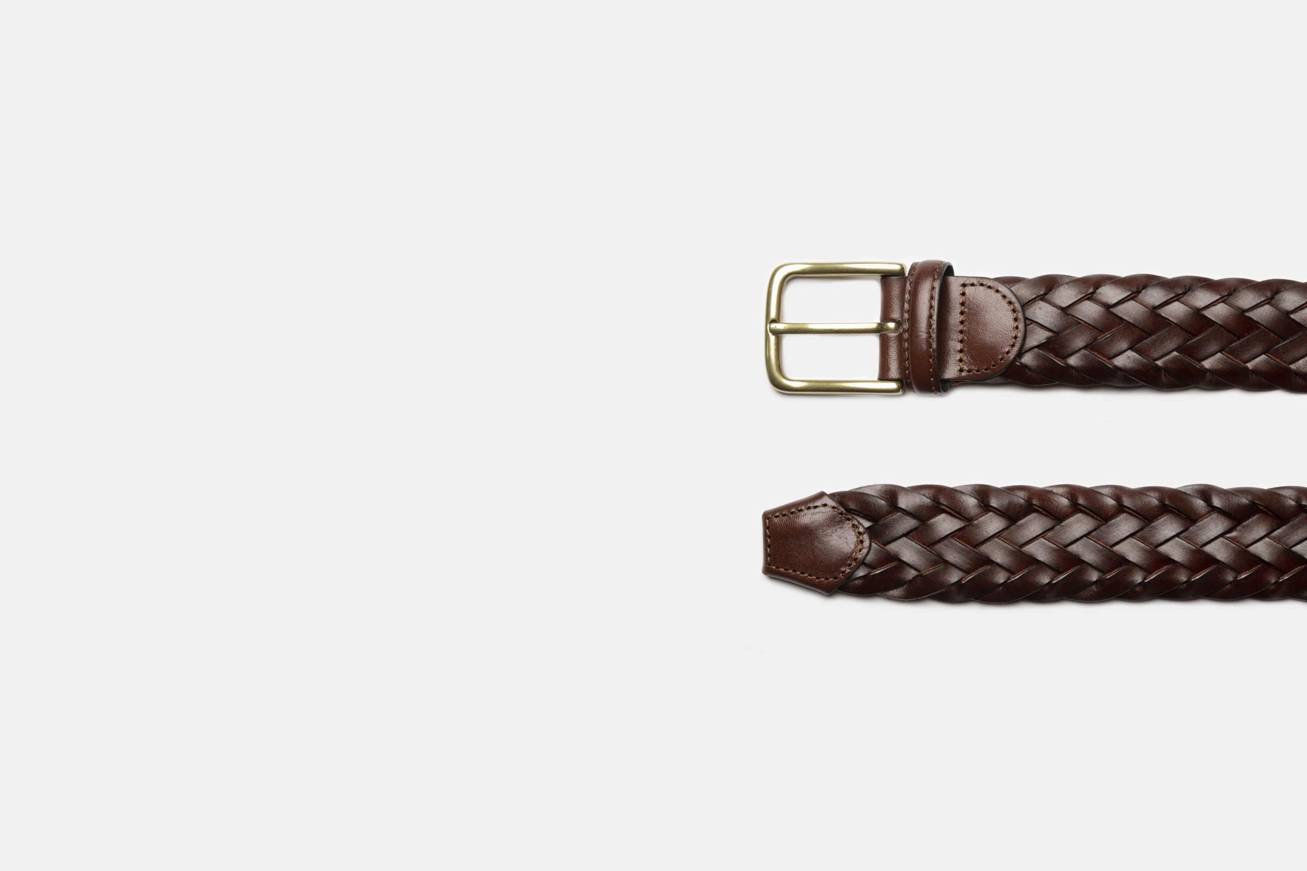BRAIDED BROWN LEATHER - Imagen 3