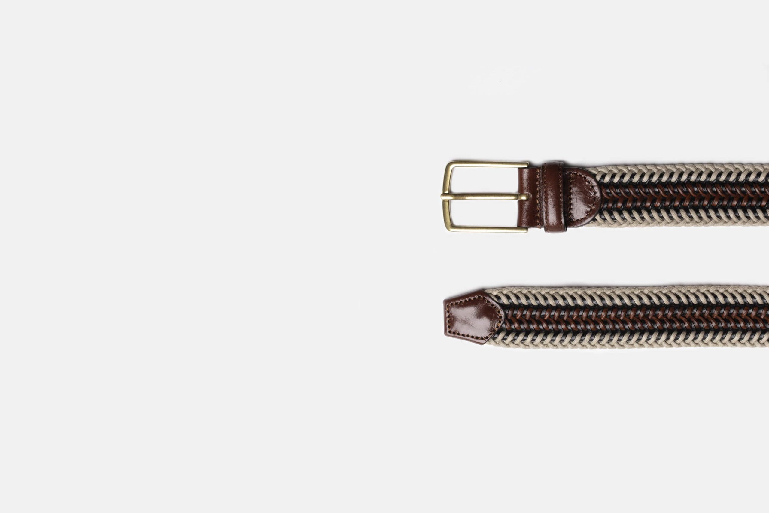 ELASTIC LEATHER BROWN BELT - Imagen 3