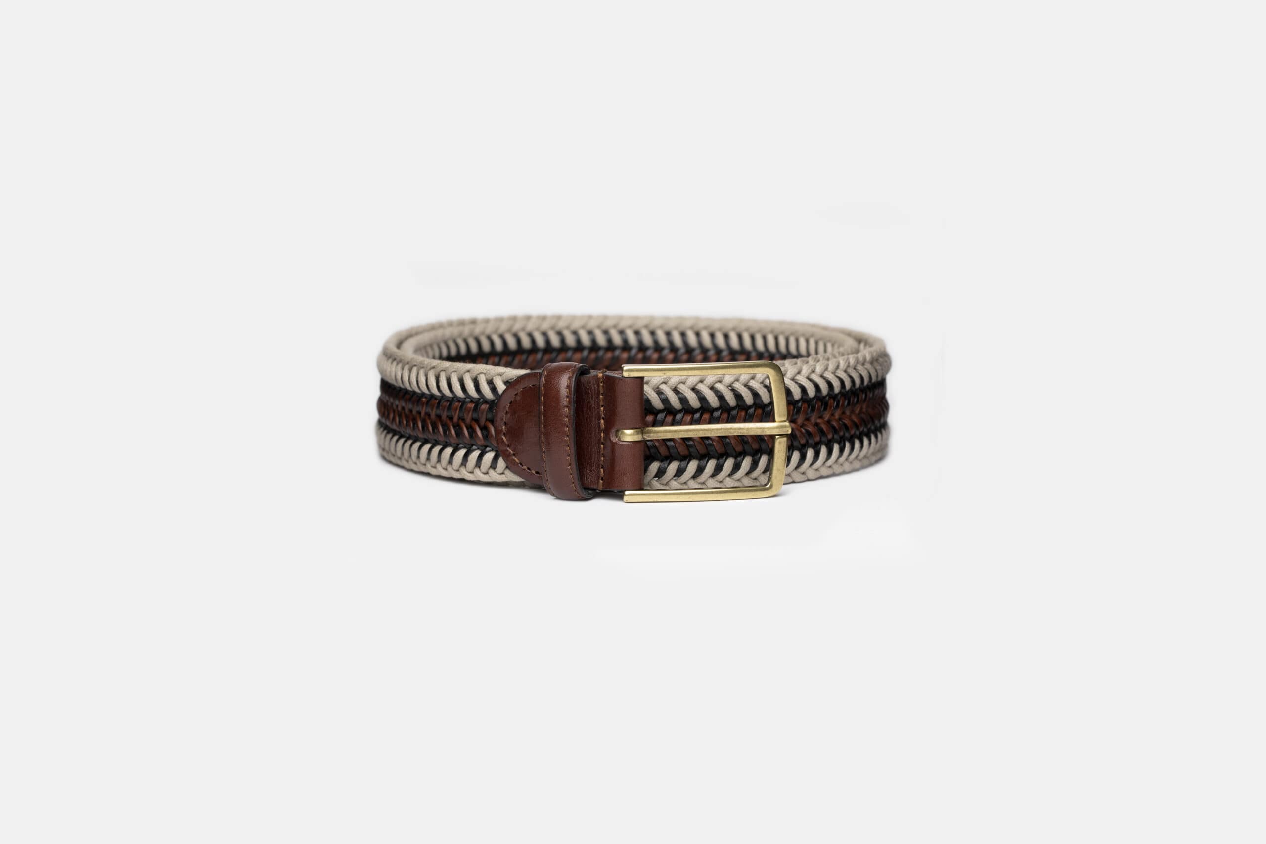 ELASTIC LEATHER BROWN BELT - Imagen 2